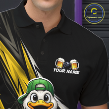 Load image into Gallery viewer, Custom Yellow Beer Duck Bowling Shirt for Men Duck Funny Beer Bowling Team Jersey HNT276