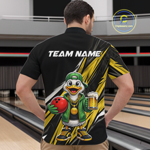 Load image into Gallery viewer, Custom Yellow Beer Duck Bowling Shirt for Men Duck Funny Beer Bowling Team Jersey HNT276