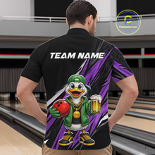 Load image into Gallery viewer, Custom Purple Beer Duck Bowling Shirt for Men Duck Funny Beer Bowling Team Jersey HNT276