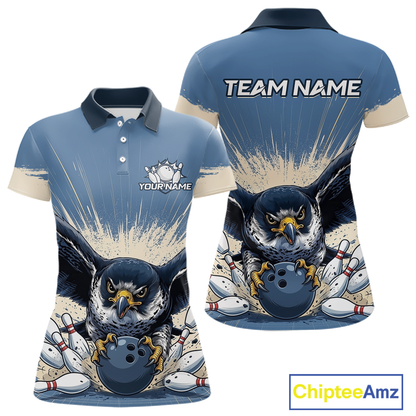 Custom Funny Falcon Bowling Jersey for Women Unisex Bowling Shirts for Team Polo & 1/4 Zip HNT244