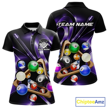 Load image into Gallery viewer, Custom Ball Pool Shirts Purple Billiard Shirt for Women Billiard Team Jersey Billiard League NNT180