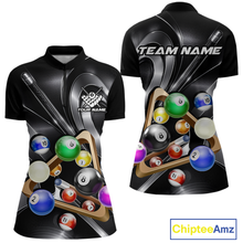 Load image into Gallery viewer, Custom Ball Pool Shirts Grey Billiard Shirt for Women Billiard Team Jersey Billiard League NNT180