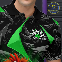 Load image into Gallery viewer, Custom Green Funny Chicken Bowling Jersey for Men Bowling Team Shirts  Polo &amp; 1/4 Zip HNT138