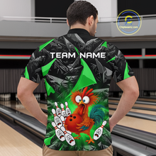 Load image into Gallery viewer, Custom Green Funny Chicken Bowling Jersey for Men Bowling Team Shirts  Polo &amp; 1/4 Zip HNT138