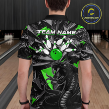 Load image into Gallery viewer, Custom Green Cobra Snake Bowling Jersey for Men Bowling Team Shirts Bowling Uniform Polo &amp; 1/4 Zip HNT137