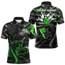 Load image into Gallery viewer, Custom Green Cobra Snake Bowling Jersey for Men Bowling Team Shirts Bowling Uniform Polo &amp; 1/4 Zip HNT137