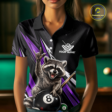 Load image into Gallery viewer, Custom Purple Funny Raccoon 8 Ball Billiard Shirt for Women Billiard Team Jersey Billiard League NNT191