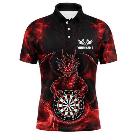 Custom Red Dragon Darts Board Dart Shirts For Men Darts Team Jerseys Polo & 1/4 Zip NNT121