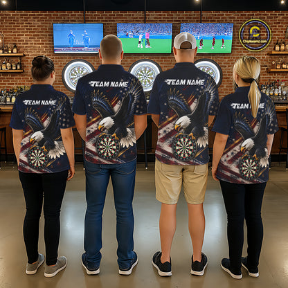 Custom American Flag Eagle Darts Shirt for Women Darts Team Jerseys Dartboard Shirt NNT293