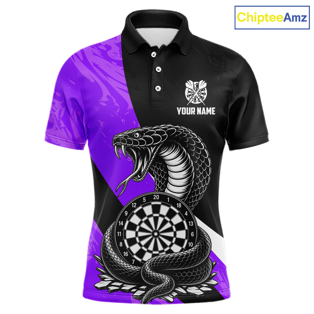 Custom Purple Cobra Snake Darts Shirt for Men Darts Team Jerseys Dartboard Shirt NNT294