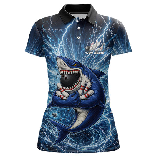 Custom Flame Shake Bowling Jersey for Women Polo & 1/4 Zip Bowling Team Shirts HNT223