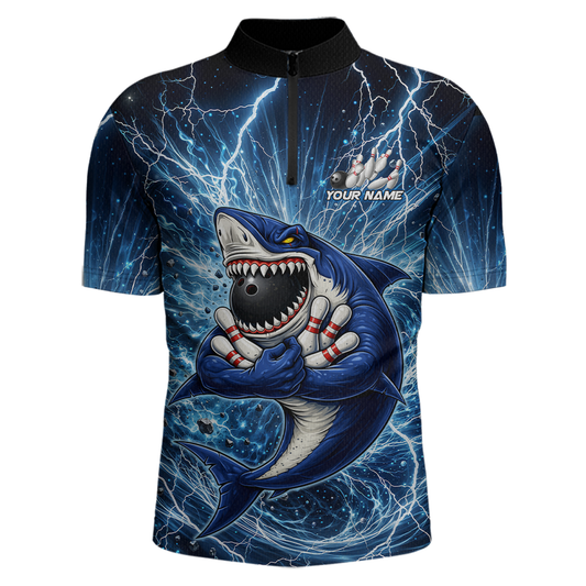 Custom Flame Shake Bowling Jersey for Men Polo & 1/4 Zip Bowling Team Shirts HNT223