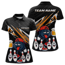 Load image into Gallery viewer, Custom Orange Beer Bowling Jersey for Women Bowling Team Shirts Bowling Uniform Polo &amp; 1/4 Zip HNT133