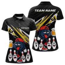 Load image into Gallery viewer, Custom Yellow Beer Bowling Jersey for Women Bowling Team Shirts Bowling Uniform Polo &amp; 1/4 Zip HNT133