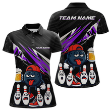 Load image into Gallery viewer, Custom Purple Beer Bowling Jersey for Women Bowling Team Shirts Bowling Uniform Polo &amp; 1/4 Zip HNT133