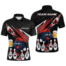 Load image into Gallery viewer, Custom Red Beer Bowling Jersey for Men Bowling Team Shirts Bowling Uniform Polo &amp; 1/4 Zip HNT133