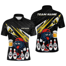 Load image into Gallery viewer, Custom Yellow Beer Bowling Jersey for Men Bowling Team Shirts Bowling Uniform Polo &amp; 1/4 Zip HNT133