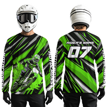 Load image into Gallery viewer, Custom Green Youth Motocross Jersey Racing for Kid Men Women MX Dirt Bike Shirts UPF30+ DNT47