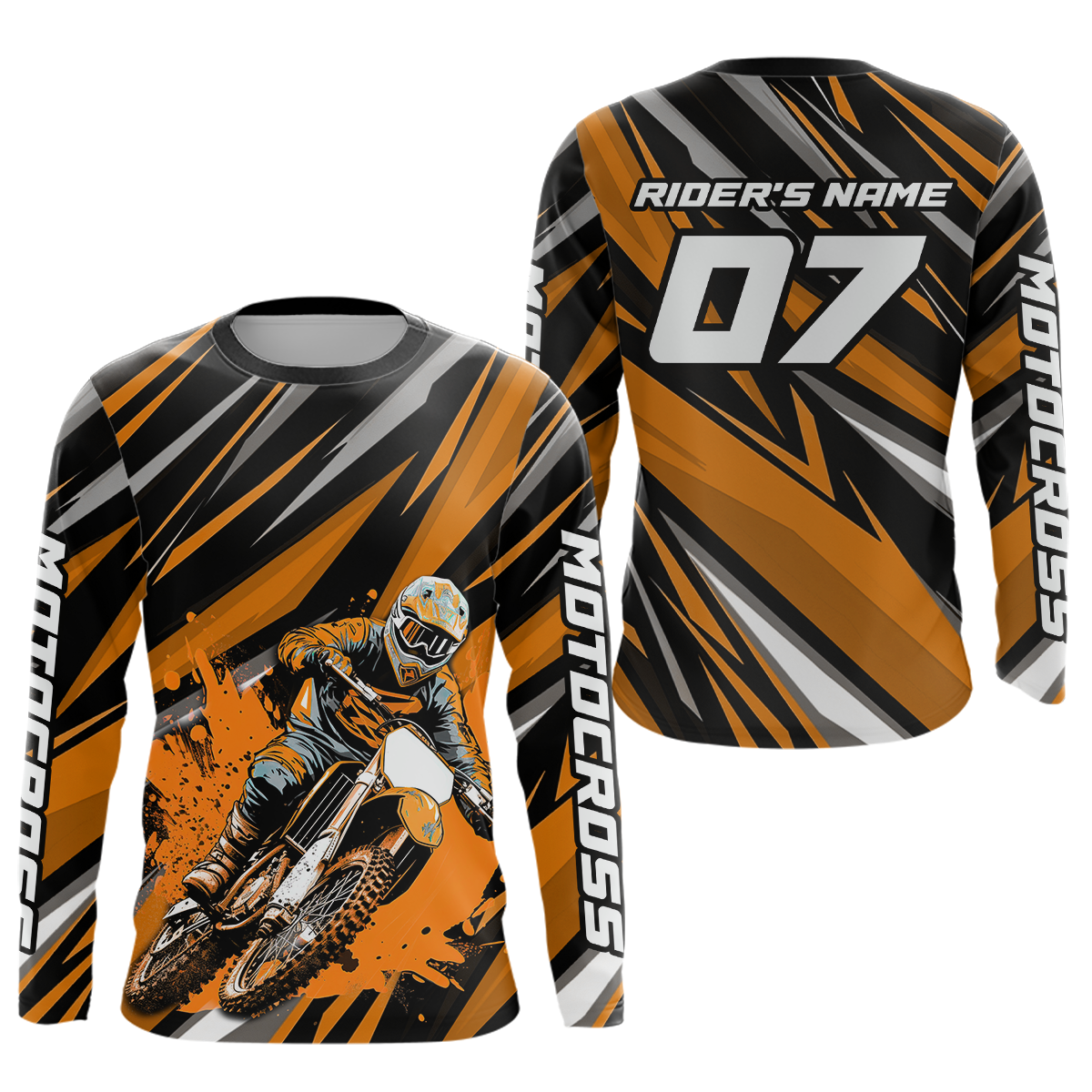 Custom Orange Youth Motocross Jersey Racing for Kid Men Women MX Dirt Bike Shirts UPF30+ DNT47