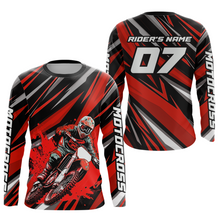 Load image into Gallery viewer, Custom Red Youth Motocross Jersey Racing for Kid Men Women MX Dirt Bike Shirts UPF30+ DNT47