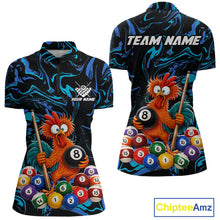 Load image into Gallery viewer, Custom Teal Blue Chicken 8 Ball Billiard Shirt for Women Billiard Jerseys Team Billiard League NNT197