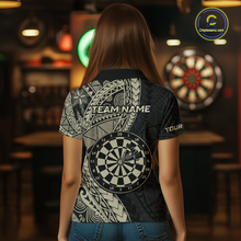 Load image into Gallery viewer, Custom Yellow Tribal Dart Shirts for Women Dart Team Jersey Dartboard Gifts Polo &amp; 1/4 Zip NNT163