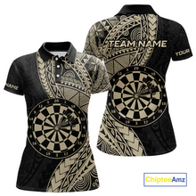 Load image into Gallery viewer, Custom Yellow Tribal Dart Shirts for Women Dart Team Jersey Dartboard Gifts Polo &amp; 1/4 Zip NNT163
