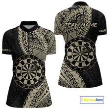 Load image into Gallery viewer, Custom Yellow Tribal Dart Shirts for Women Dart Team Jersey Dartboard Gifts Polo &amp; 1/4 Zip NNT163