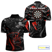 Load image into Gallery viewer, Red Custom Cobra Snake Dart Shirts for Men Dart Team Jersey Dartboard Gifts Polo &amp; 1/4 Zip NNT162