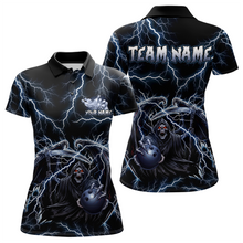 Load image into Gallery viewer, Custom Thunder Skeleton Bowling Jersey for Women Polo &amp; 1/4 Zip Bowling Team Shirts HNT152