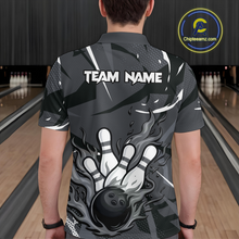 Load image into Gallery viewer, Custom Flame Bowling Jersey for Men Polo &amp; 1/4 Zip Bowling Team Shirts Bowling League HNT151