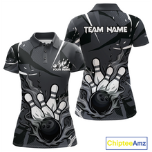 Load image into Gallery viewer, Custom Flame Bowling Jersey for Women Polo &amp; 1/4 Zip Bowling Team Shirts Bowling League HNT151