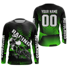Load image into Gallery viewer, Custom Green Motocross Jersey Racing for Kid Men Women MX Dirt Bike Shirts UPF30+ DNT46