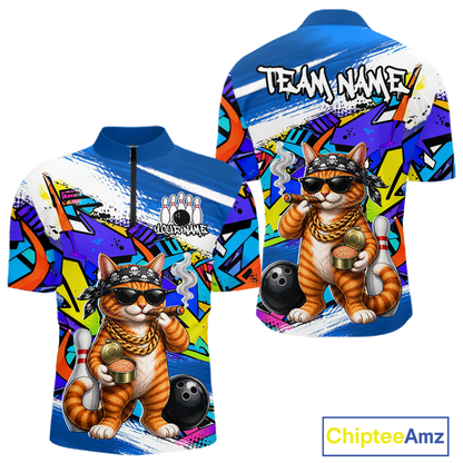 Colorful shirt with a cat graphic and 'Chiptee Amz' branding