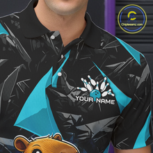 Load image into Gallery viewer, Custom Turquoise Capybara Bowling Jersey for Men Bowling Team Shirts Bowling Polo &amp; 1/4 Zip HNT255