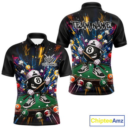 Custom Funny 8 Ball Pool Shirts Billiard Shirt for Men Billiard Team Jersey Billiard League NNT183