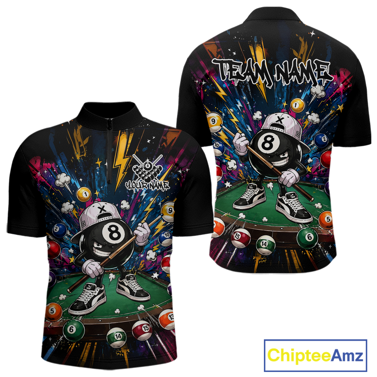 Custom Funny 8 Ball Pool Shirts Billiard Shirt for Men Billiard Team Jersey Billiard League NNT183