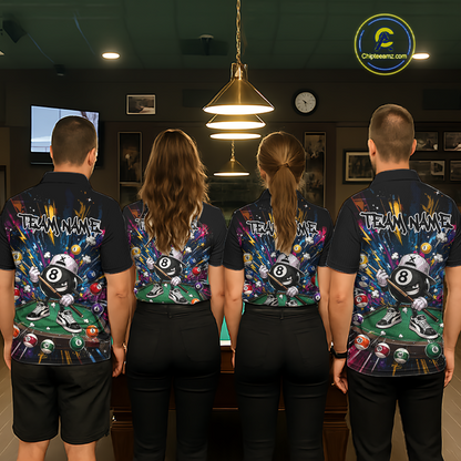 Custom Funny 8 Ball Pool Shirts Billiard Shirt for Women Billiard Team Jersey Billiard League NNT183