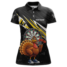 Load image into Gallery viewer, Yellow Funny Turkey Chicken Darts Shirt for Women Darts Team Jerseys Polo &amp; 1/4 Zip Dart League NNT130