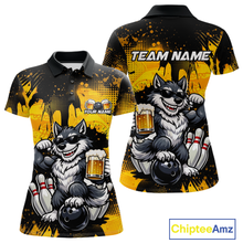 Load image into Gallery viewer, Custom Beer Wolf Bowling Jersey for Women Bowling Team Shirts Bowling Polo &amp; 1/4 Zip HNT264