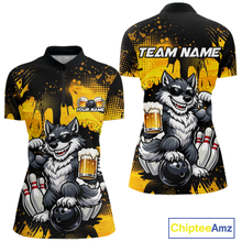 Load image into Gallery viewer, Custom Beer Wolf Bowling Jersey for Women Bowling Team Shirts Bowling Polo &amp; 1/4 Zip HNT264