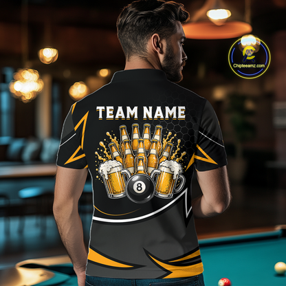 Custom Beer 8 Ball Billiard Shirt for Men Billiard Team Jersey Billiard League Billiard Uniform NNT187