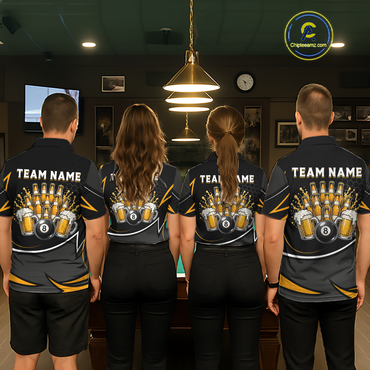 Custom Beer 8 Ball Billiard Shirt for Women Billiard Team Jersey Billiard League Billiard Uniform NNT187