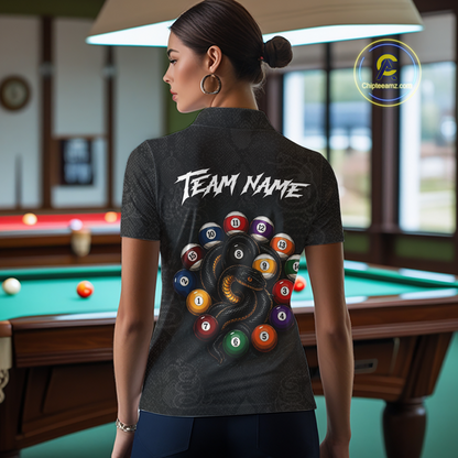 Custom Snake Yin Yang 8 Ball 9 Ball Billiard Shirt for Women Billiard Team Jersey Billiard League NNT185
