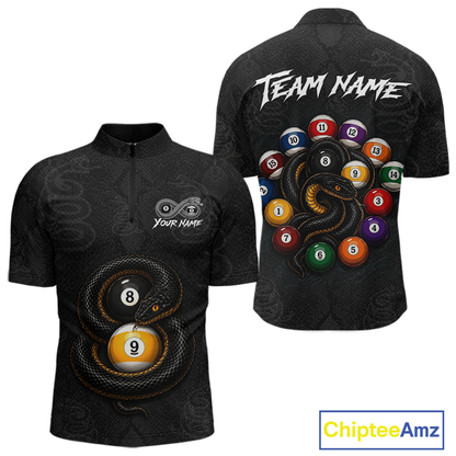 Custom Snake Yin Yang 8 Ball 9 Ball Billiard Shirt for Men Billiard Team Jersey Billiard League NNT185