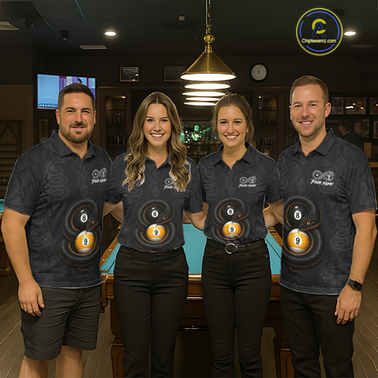 Custom Snake Yin Yang 8 Ball 9 Ball Billiard Shirt for Men Billiard Team Jersey Billiard League NNT185