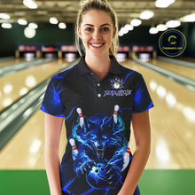Load image into Gallery viewer, Custom Thunder Wolf Bowling Jersey for Women Bowling Uniform Polo &amp;1/4 Zip Bowling Team Shirts HNT250