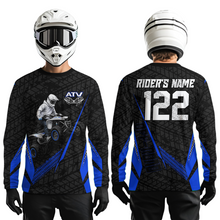 Load image into Gallery viewer, Personalized ATV Motocross Jersey For Adult &amp; Kids UPF30+ Blue Quad Bike Shirt Off-Road ATV MX Racing NHN013