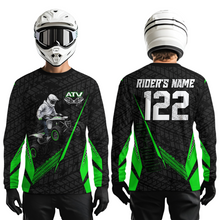 Load image into Gallery viewer, Personalized ATV Motocross Jersey For Adult &amp; Kids UPF30+ Green Quad Bike Shirt Off-Road ATV MX Racing NHN013