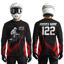 Load image into Gallery viewer, Personalized ATV Motocross Jersey For Adult &amp; Kids UPF30+ Red Quad Bike Shirt Off-Road ATV MX Racing NHN013